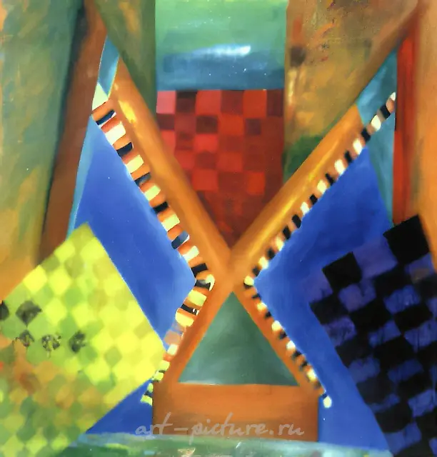 Mechanical butterfly, 1995, canvas, oil, 100x100, $700 Author`s property