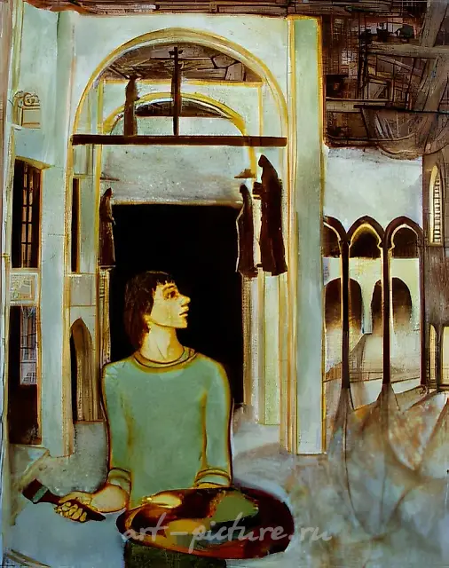 Мосфильм за кадром. Художник, 1973, холст, масло, 92x73. Собственность автора