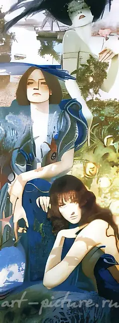 The triad, 2000, oil on canvas, 130х50
