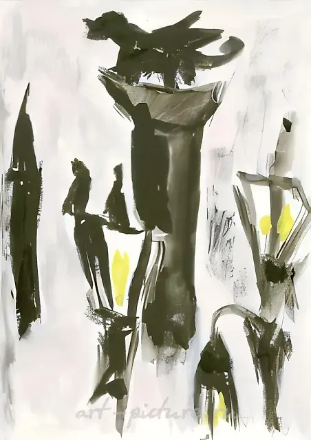 伦敦路灯，2000年，木板，水粉，30x20