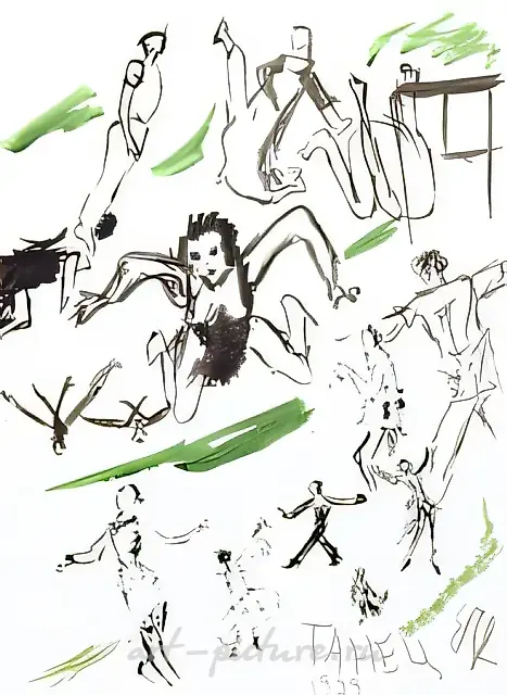 舞蹈，1999年，木板，水粉，40x30