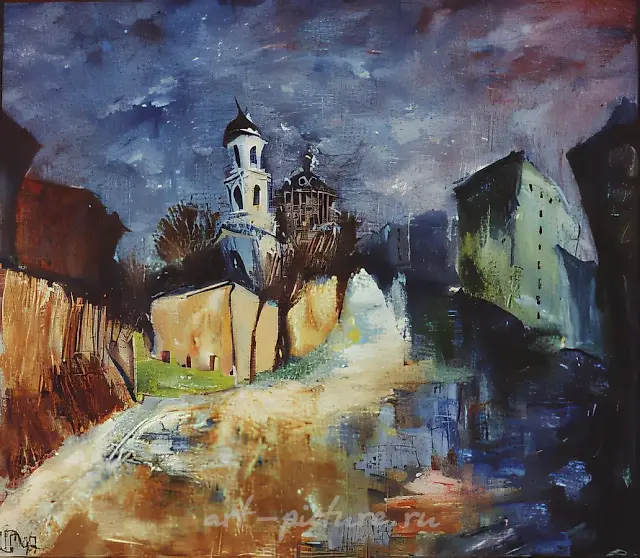 Церковь Мартина Исповедника. Из цикла "На семи холмах", 1997, холст, масло, 70х80, $600