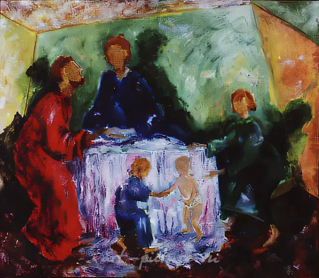 Семья. Из цикла "Ларн и пенаты", 1997, холст, масло, 82х70, $600