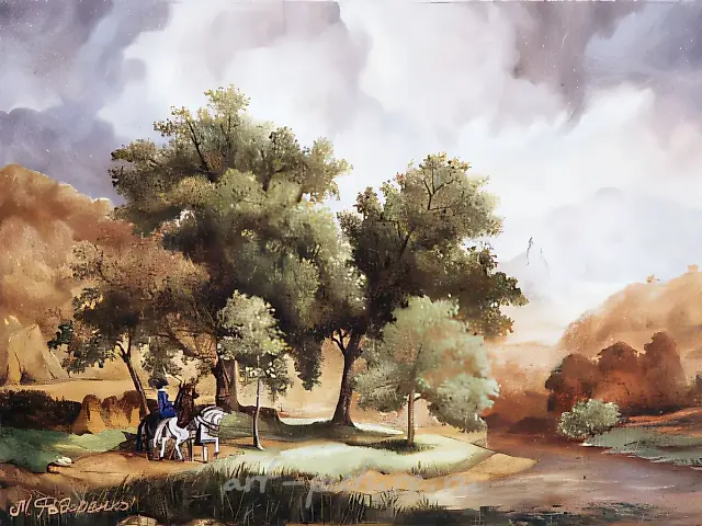 Autumn walk, 2001, oil on canvas, 30x40