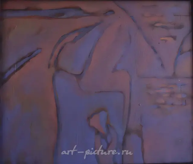 无题，1997年，硬纸板，油画，64x53厘米。作者自藏。