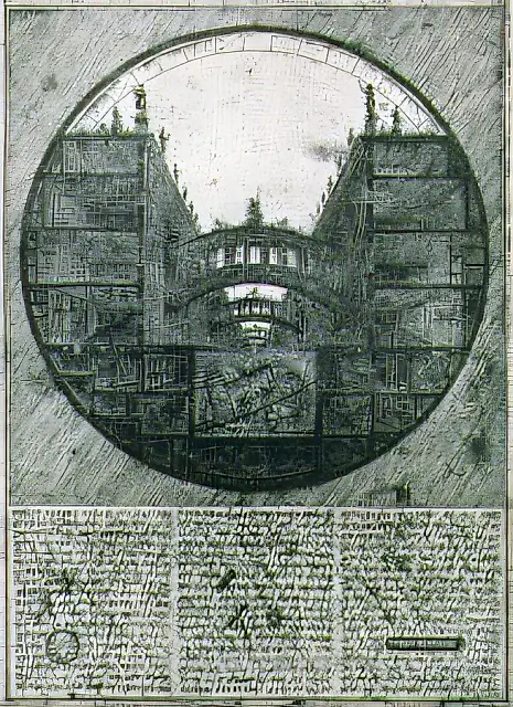 管中的城市，1995年，版画，33x27厘米