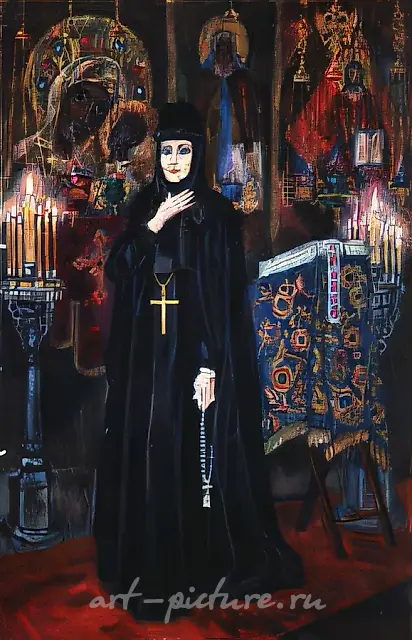 D.Nebogatov. Mother-Superior, 1990, oil on canvas, 140х92, $460