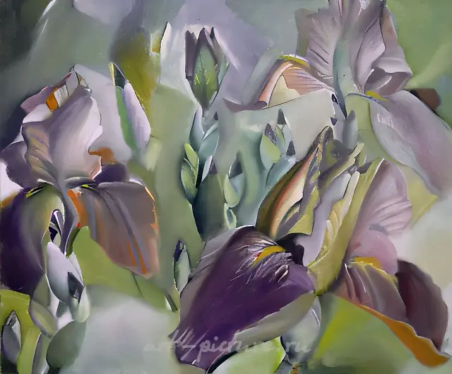 Irises, 1999, oil on canvas, 60x70 Author`s property