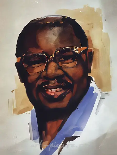Men’s portrait, 2000, oil on canvas, 60x50 Privat collection. Guinea