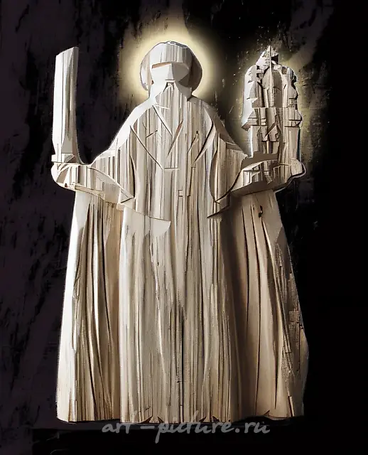 Святой Николай Можайский, 1994, дерево, резьба, 32,5x17,5x5,7