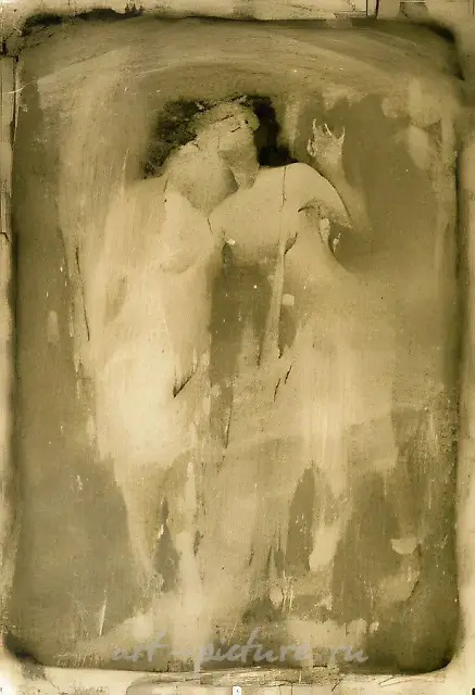 Composition No. 8, paper/oil, 90x60. From the cycle «Old Photos»