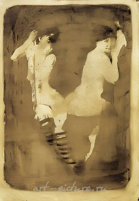 Composition No. 11, paper/oil, 90x60. From the cycle «Old Photos»