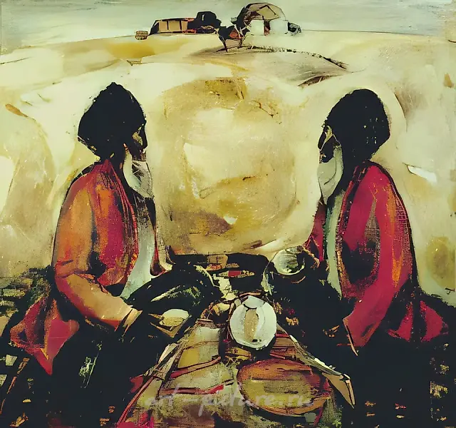 Talk, 1991, canvas, oil, 93х100 Author`s property
