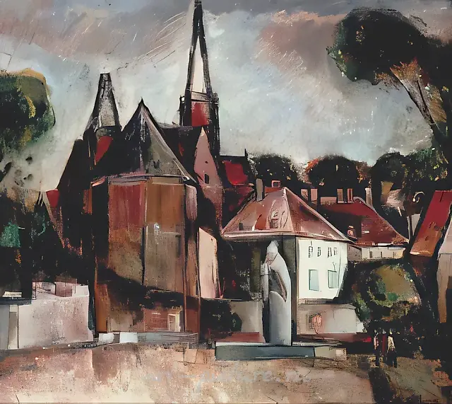 St. Martin`s Church. Wroclaw, 1985, canvas, oil, 80х70 Author`s property