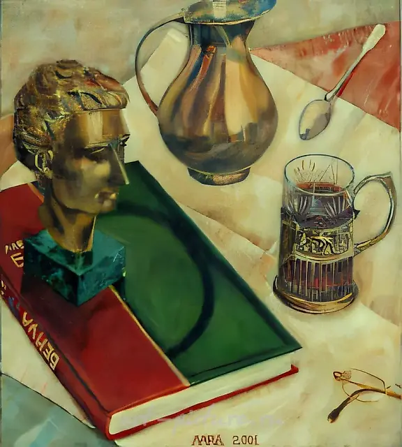 Натюрморт с бронзой, 2001, холст, масло, 45х40 Собственность автора