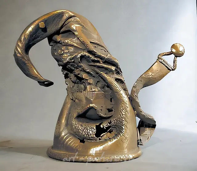 Из серии “Чайники”. Колпак, 2002, бронза, литье, высота 60 см