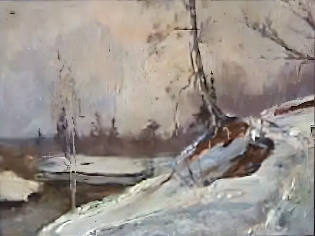 Thaw. Ravine. Etude, 0, Canvas, oil, 12x16 Ownership of author