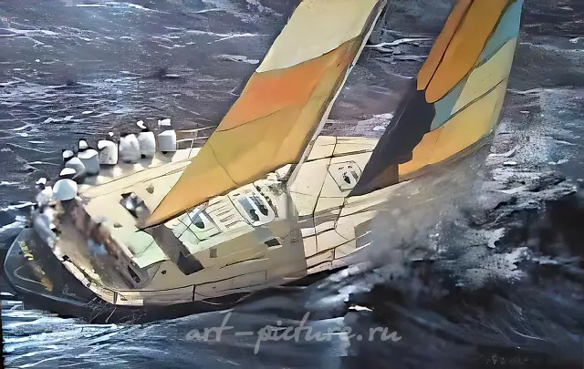 Regatta, 0, Canvas, oil, 39x62 Ownership of author