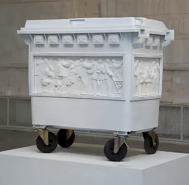 石棺，2010年，垃圾桶，模制塑料，122x122x77厘米。限量3件。