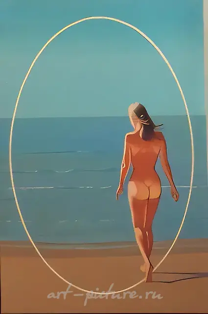 The sea.From series “Go in to pictures”, 2004,  hardboard\enamel, 120x80cm