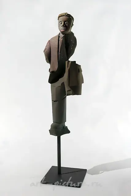 Bureaucrat, 2009, Bronze, natural patina and steel, 72 3/4 x 17 1/2 x 17 1/2 inches