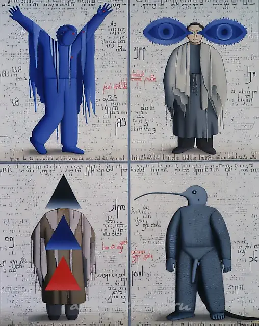 Message 6, 1990, Oil on linen, 55 1/8 x 44 1/8 inches