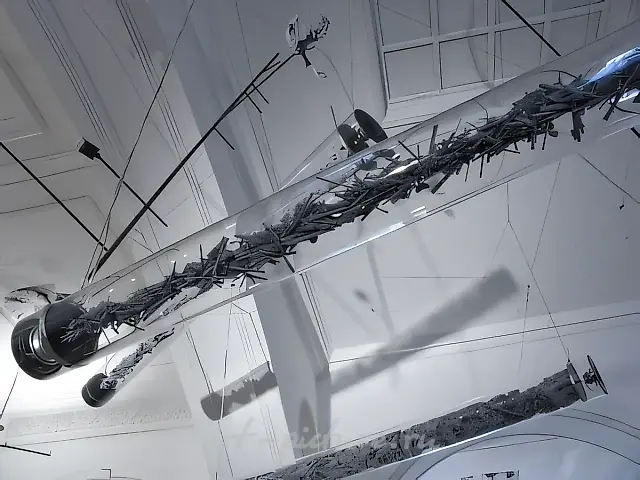 Модель биоморфного сознания (часть), 2006, металл, полимер, акрил, свет, шум..., 500x300x250 см