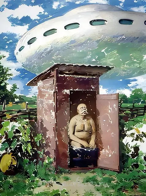 双重着陆（《X档案》系列），2001年，油画，布面，200x165厘米