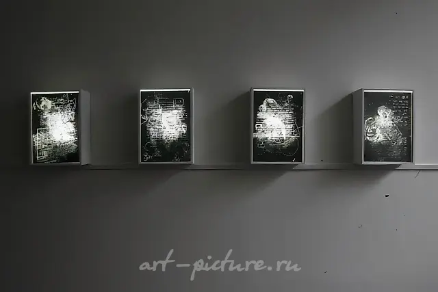 重写本，2009年，描图纸绘画，灯箱，21x30x10厘米
