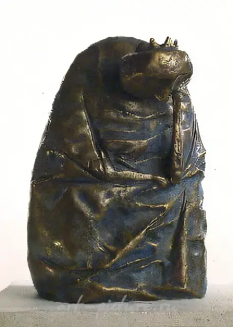 Hermit, 1993, bronze, casting, 42x22x18 Author`s property  c 1993