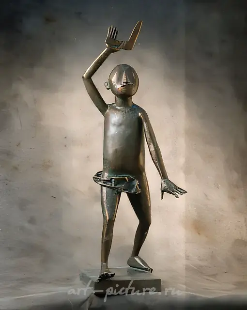 One , who throws  boomerang, 1997, bronze, 75x40x35