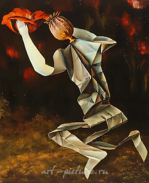 Poppy. From the Series "Inversion", 1988, canvas,oil, 80x70 Private collection