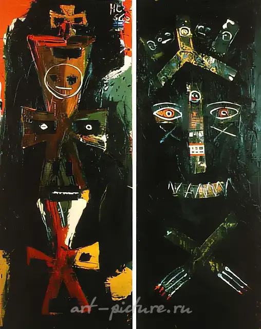 图腾，1988年，布面油画，150x60厘米。作者收藏。