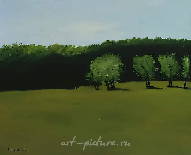 Зелень. Рязань., 1992, оргалит, масло, 70х60 Собственность автора