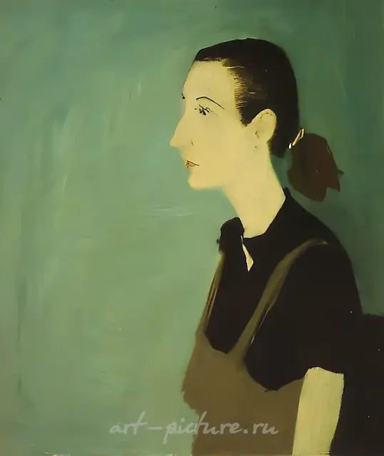 Профиль. Лена., 1989, оргалит, масло, 70х60 Собственность автора