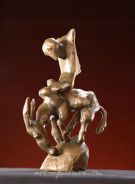 Descent, 1995, bronze, 14x10x8