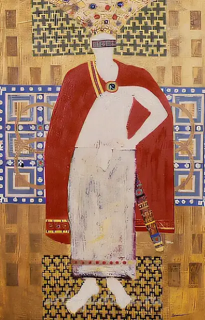国王，1992年，混合媒介，150×100。作者收藏。