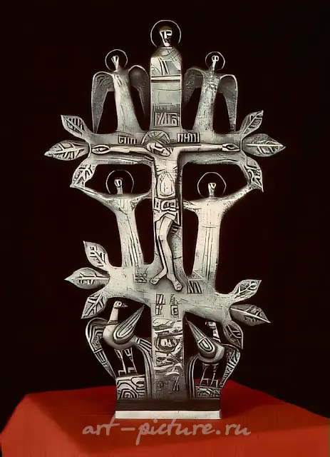 十字架苦像，1991年，铸造，铝，65×40×10厘米