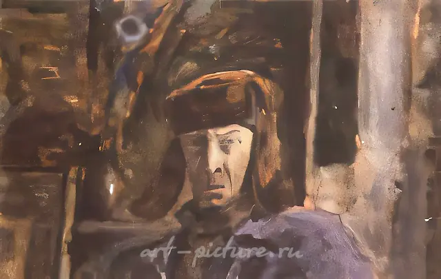 Self-portrait, 1981, paper, water-colour, 61x95 Author`s property