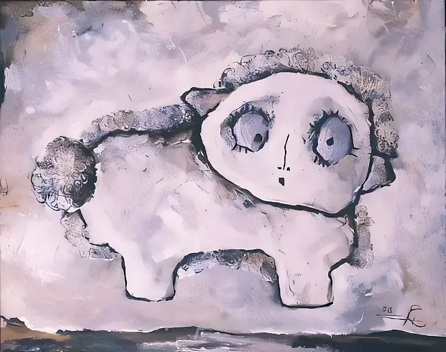 Lamb, 1993, canvas, oil, 50x62 Author`s property