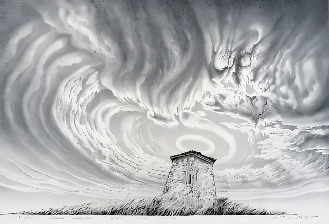 77，1986年，纸本，铅笔，54x76