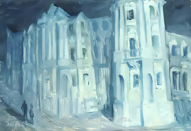 At Pokrovskiye Vorota, 1978, cardboard, oil, 24x35 Author`s property