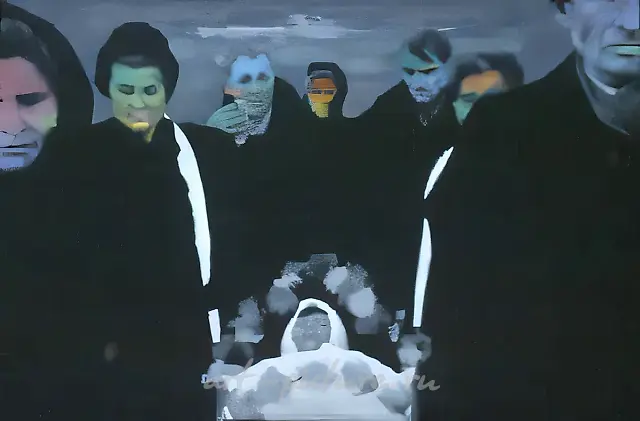 Funeral, 1992, canvas, oil, 120x180 Authors` property