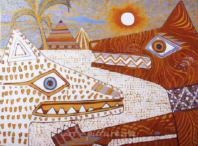 Memory of the Pyramids, 1993, canvas, oil, 60x80 Author`s property