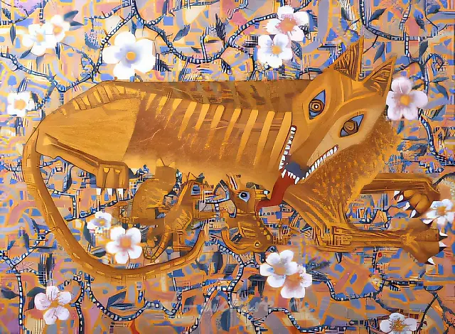 Mother-wolf, 1993, canvas, oil, 60x80 "Volga" International Culture Centre. Samara