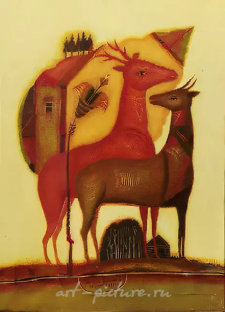 秋天，1992年，油画，69x50厘米。私人收藏。俄罗斯。