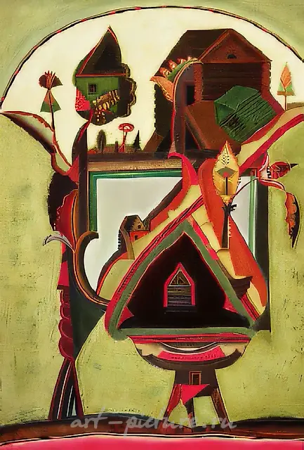 风景，1992年，布面油画，139×100厘米，私人收藏，丹麦。