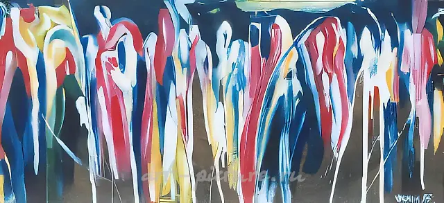 The Night of Rome, 1993, acrylic, wood, 50x120 Private collection, France