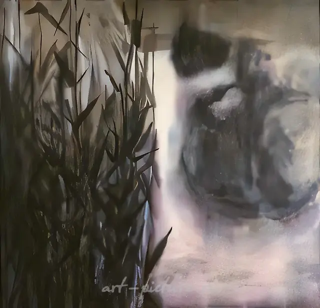 Reflection, 1994, silk, dye-stuff, 87x87
