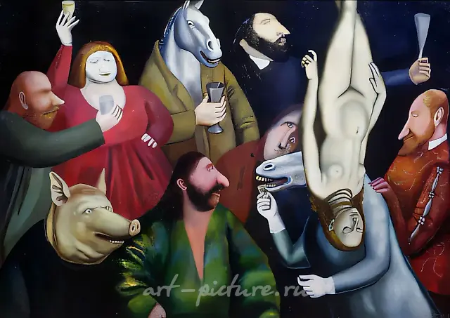 Feast., 1993, oil on canvas, 110x160 Author`s property.